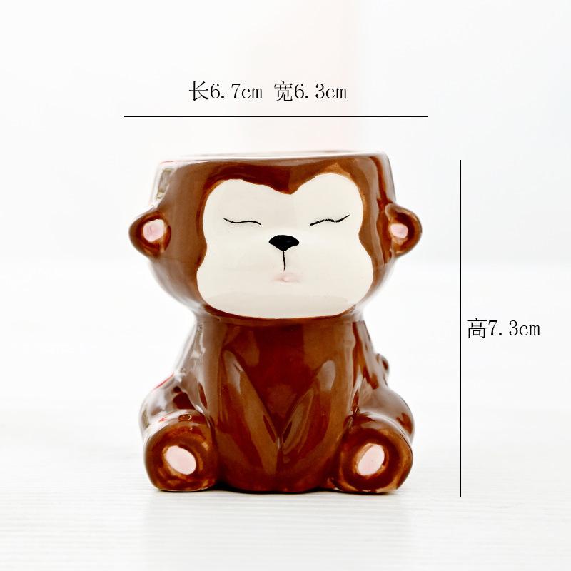 Cartoon Cute Fleshy Flowerpot Desktop Display Potted Container Decoration Gift Balcony Plant Ceramic Creativity