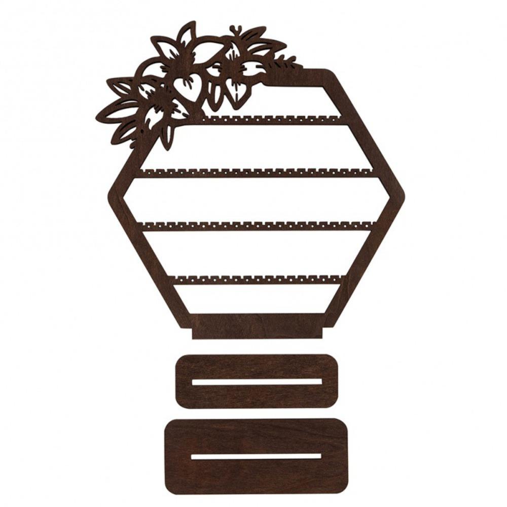 

Hollowed Out Flower Earring Clip Display Rack Vintage Tabletop Organizer Rack Girls Gifts кофейный