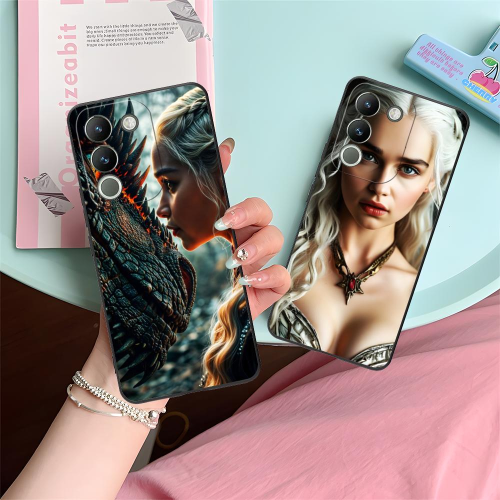 Dragon Queen Matte TPU Mobile Phone Case for VIVO Y77 76 75 74 73 72 58 56 55 51 50 38 36 Y19 Y18 Y03 Y01 5G Colorful Cover