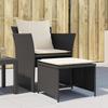 VidaXL Garden Chair with Stool Black Braided Resin, Garden Seat, Outdoor Seat, Outdoor Chair, Chair of 368616
