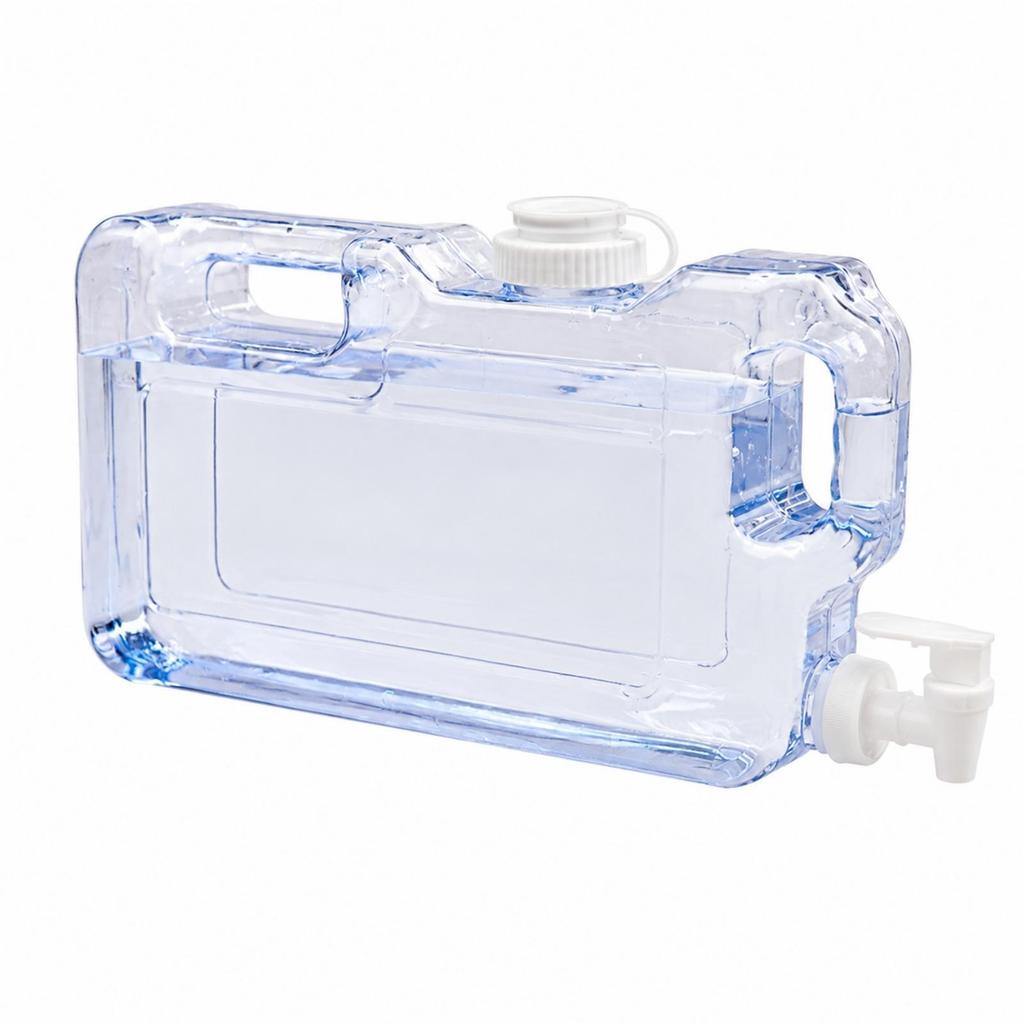 Transparent PETG Water Container with Faucet Recyclable Clear Screw Top Opening