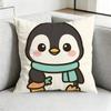 Cute Penguin Kawaii Cartoon Pillow Case Square DoubleSided Sofa Cushion Cover Bedroom Bedside Pillow Gift
