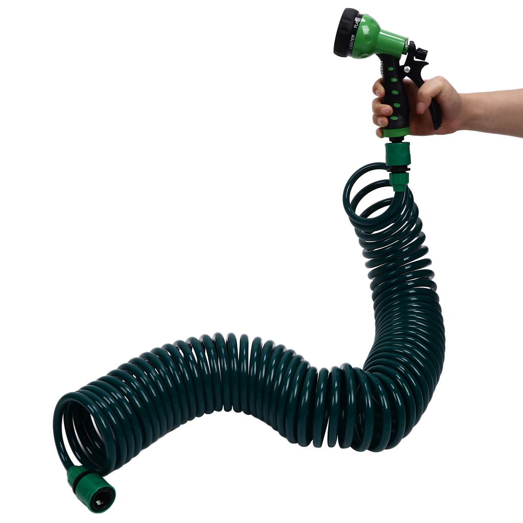 Coil Garden Water Hose 15m/49.2ft EVA 7 Modes Garden Telescopic Spring Tube for Watering Plants