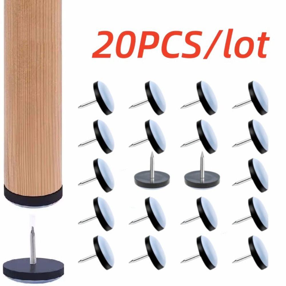 20pcs Round Furniture Legs Pads With Nails Chair Leg Mat Durable Floor Protectors Slider  Furniture