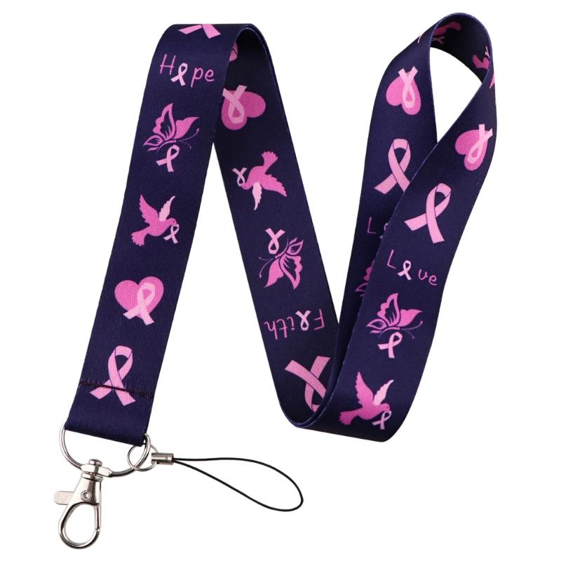 5pcs Support Phone Holder Ribbon Lanyard Neck Strap Quick Release Buckle for Keys and Phones Awareness Accessories