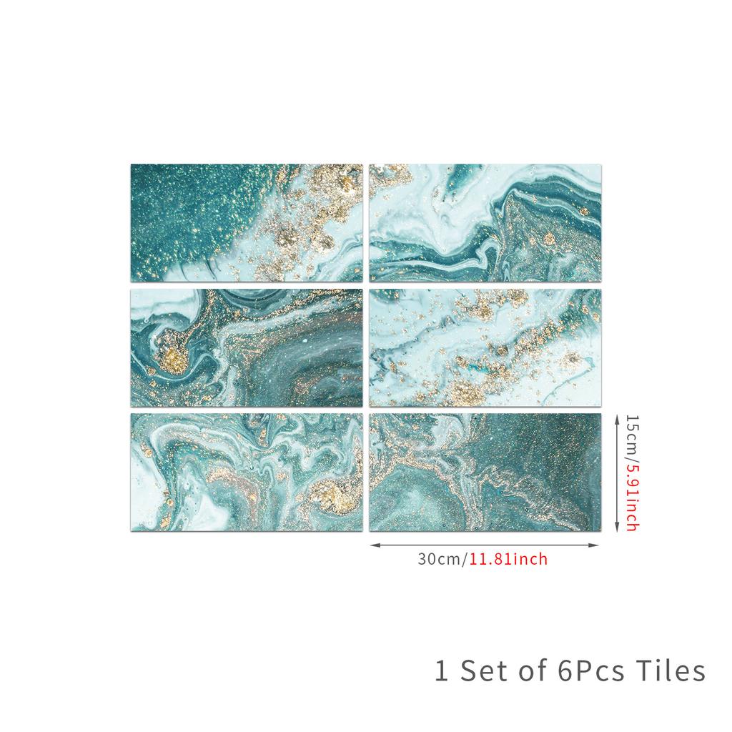 Marble Pattern Glossy Tile Wall Sticker Self-Adhesive Living Room Bathroom Renovation Wall Decoration Waterproof And Moisture-Proof Wallpaper