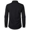 Camicia Estiva da Uomo alla Moda a Tinta Unita con Inserti Business Casual a Maniche Lunghe