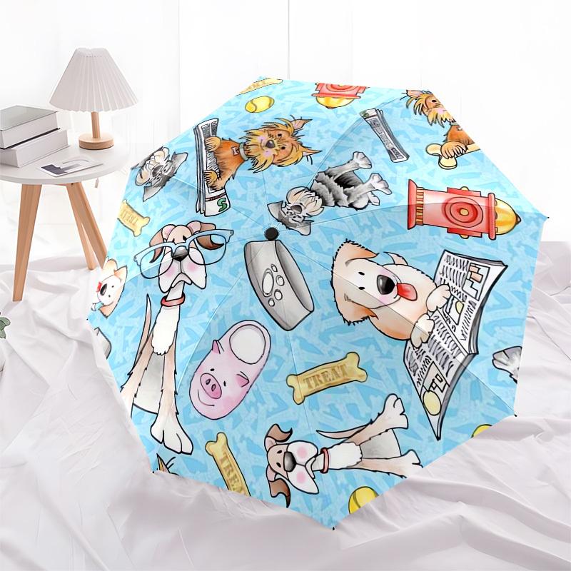 

1pc Dog-themed illustration Umbrella with Plastic Handle,Compact & Stylish,Cartoon Pattern,Outdoor UmbrellaPT412