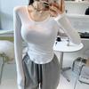 Pure Want To Wind Sexy Undershirt Women Long Sleeve T-shirt Autumn and Winter New Skintight Inside with Modal Top