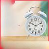 Modern Minimalist Small Alarm Clock Silent Metal Student Bedroom Alarm Clock with Night Light Battery Clock Clock