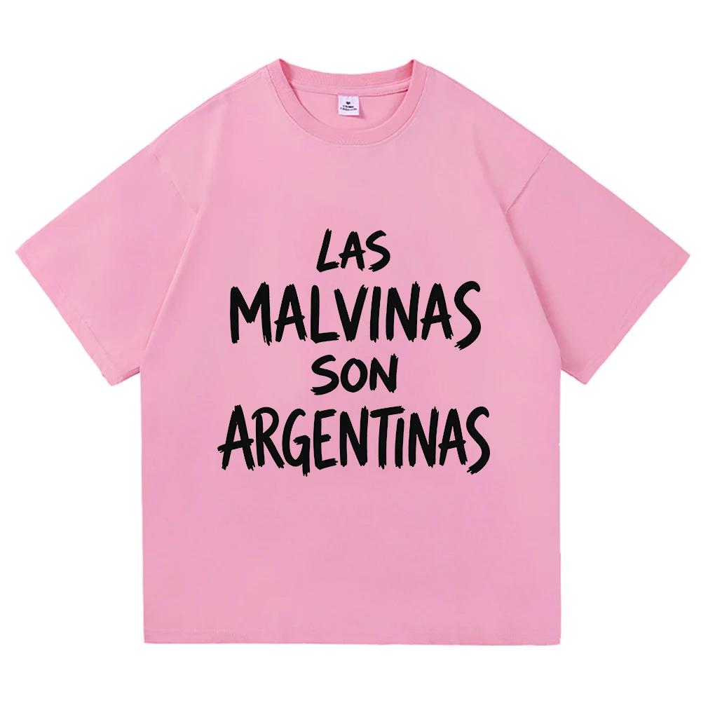 Le Malvinas Sono Argentine Orgoglio Argentino Stampa Lettere Maglietta Unisex Moda Casual Manica Corta Unisex Girocollo Cotone Top Largo