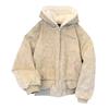 Unisex Snow Eagle Velvet-Enhanced Winter Cotton Jacket with Lamb Wool Lining - Trendy Short Hooded Outerwear