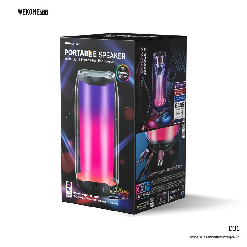 

WEKOME D31 Portable Bluetooth Speaker with Rhythm Light