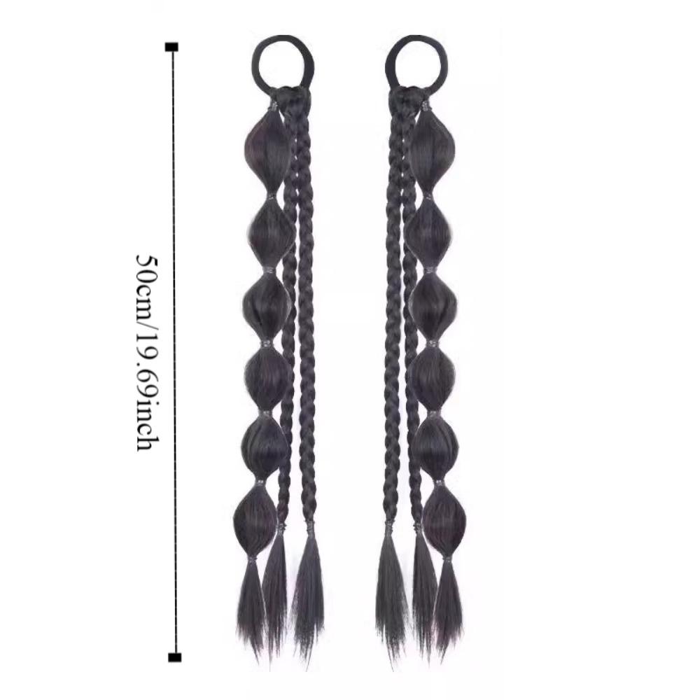 2pcs Double Ponytail Sweet Twisted Pigtails Hairpiece Lantern Braided Ponytails  Daily