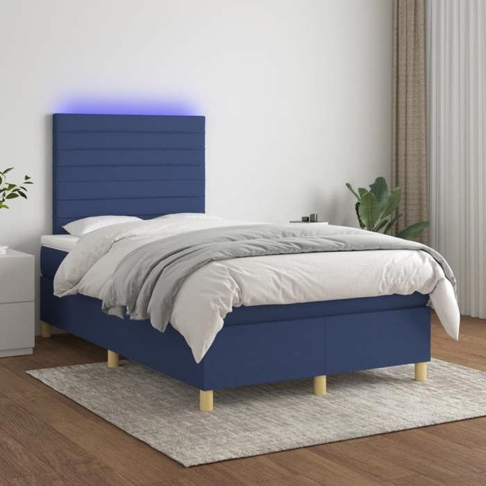 VidaXL Sommier à Lattes de Lit avec Matelas et LED, Lit Rembourré, Lit Double, Lit Adulte de Chambre à Coucher Intérieur, 3135507
