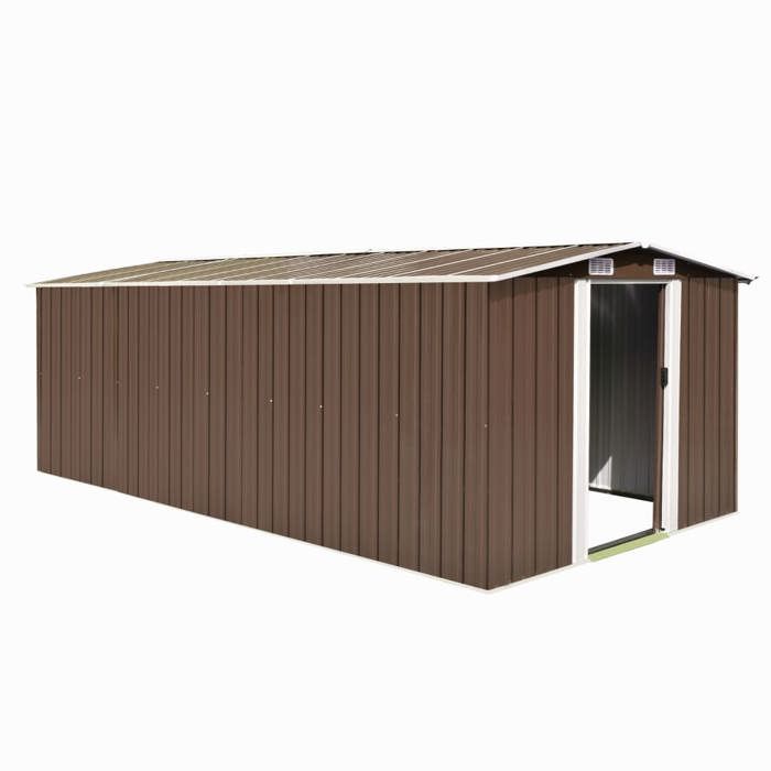 VidaXL Garden Shed 257x489x181 Cm Metal Brown 143351