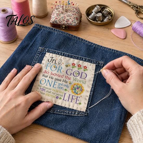 Beginners Crafting Materials 1/2Pcs Prayer Fabric Square, Religious Quilt Square with Text & Flower Sewing Projects Print, DIY Craft for Quilting