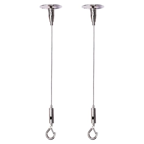 lifactlab. Wire Hooks, Ceiling Hanging Hooks, Fall Prevention Wire Picture Rail Hanging Hardware, Adjustable Length, 1.5m x 2 (1.5m x 2)