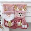 Cross-Border Christmas Decorations: Pink Plush Stocking and Children's Candy Gift Bag Pendant