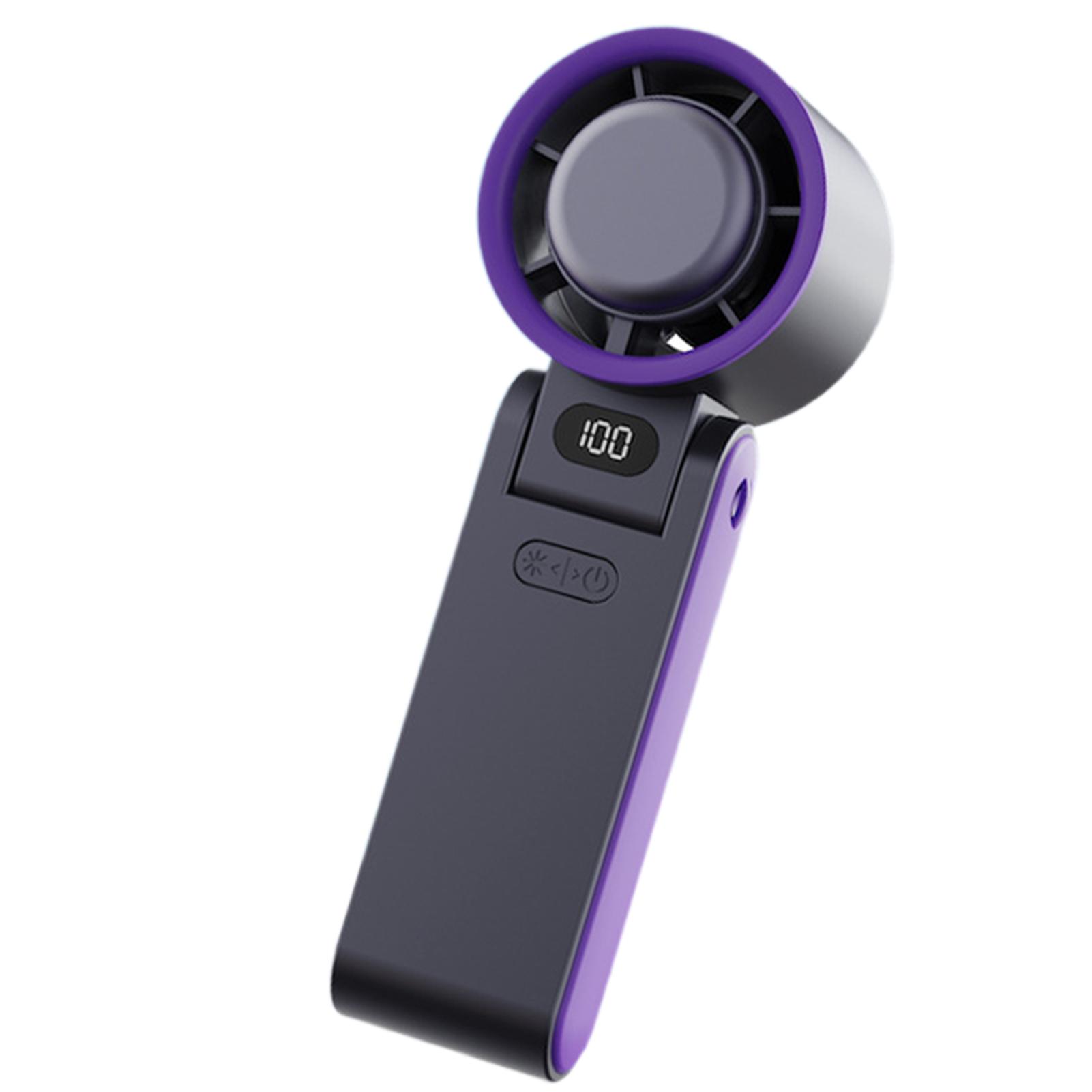 

Outdoor Foldable Handheld Fan Mini Cooling Rechargeable 3600mAh 100 Speed Free Control High Speed Turbo Fan Display Screen сірий