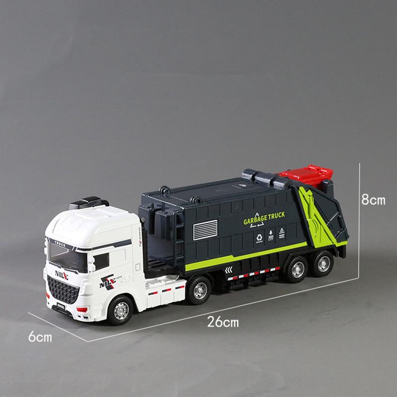 1/30 City Garbage Truck Car Model Simulation Garbage Sorting Sanitation Road Cleaning Sweeper Vehicles Car Model Kids Toys Gifts