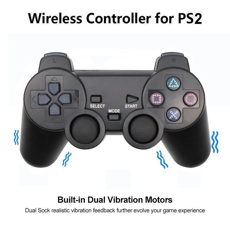 2.4G PS2 Wireless Game Controller with Dual Vibration and Snowflake Transparent Buttons