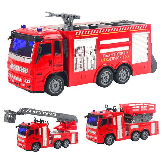 Remote Control Electric Spray Water Fireman Fire Truck Car Model Kids