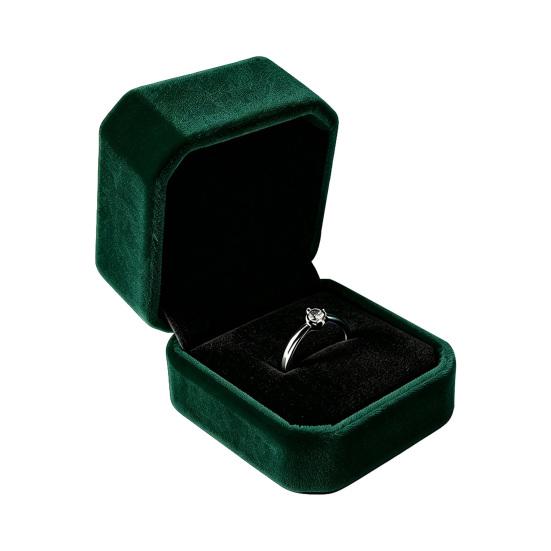 Velvet Jewelry Box, Dark Green Suede Flip Cover Hard Case, Scratch-Proof Shock-Proof Organizer, Jewelry Storage Box for Travel