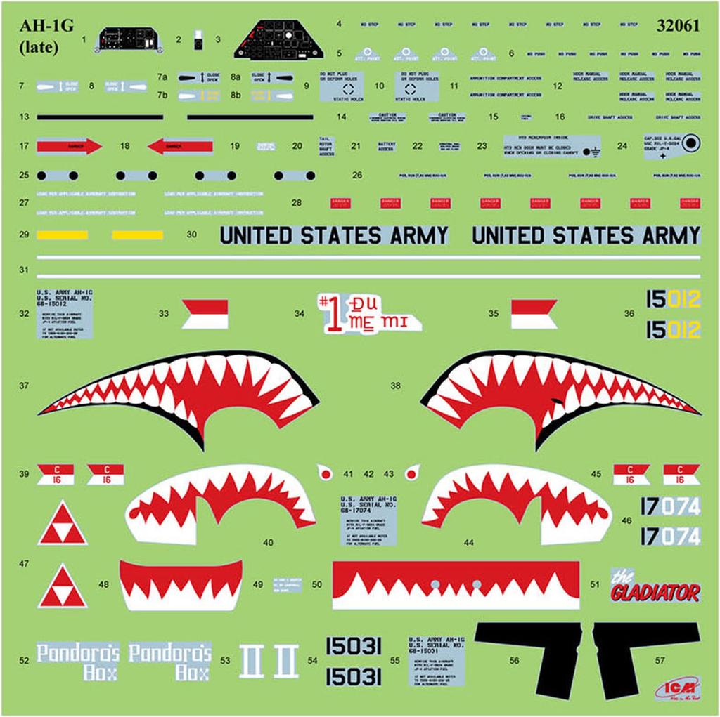 ICM Maßstab US Army Cobra mit Vietnamkrieg US Helikopterpilot Plastikmodellbausatz 32062 1/32 AH-1G