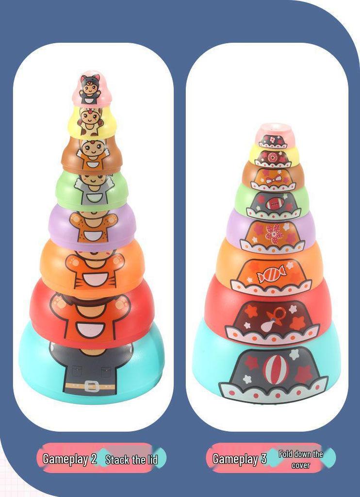 Rainbow Stacking Nesting Dolls for Toddlers | Educational Baby Toy Rings | Gift for Ages 1-2