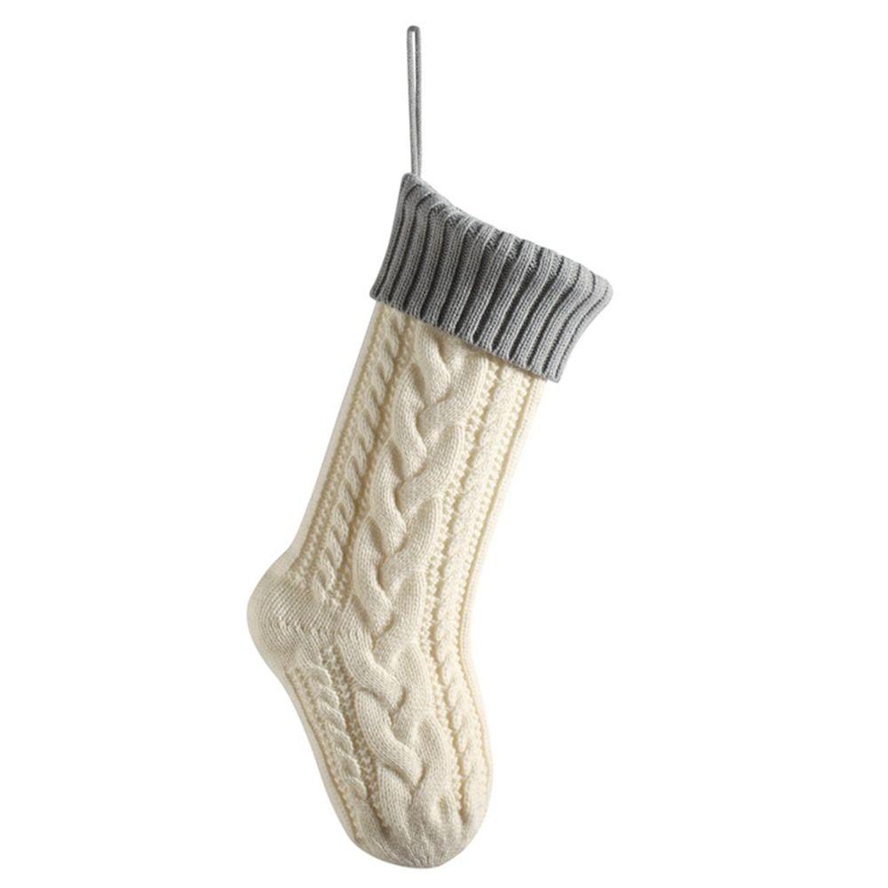 Santa Claus Christmas Stocking Sack Knitted Christmas Tree Decor Plus Christmas Gift Bag  Home