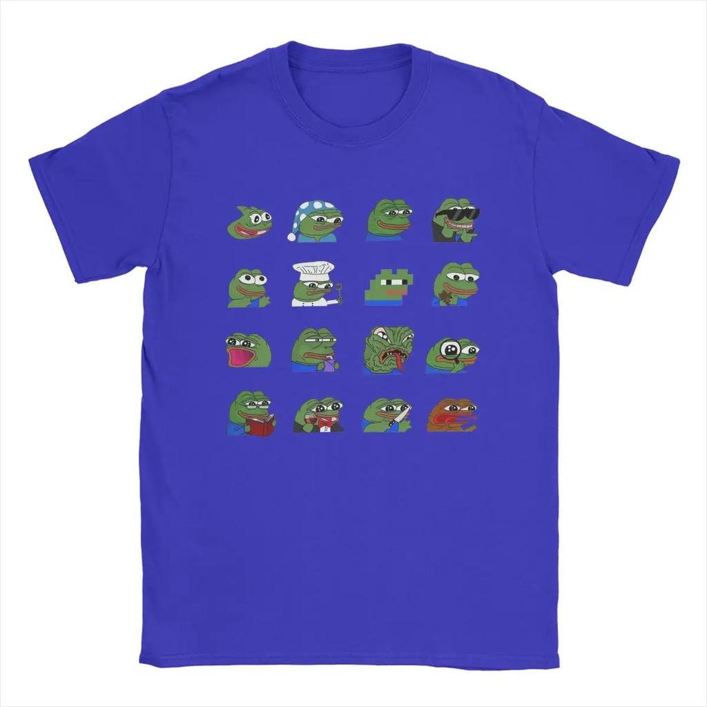 Pepe Peepo Variety Set Men T Shirt Fun Tees Short Sleeve Crewneck T-Shirts Pure Cotton Graphic Tops