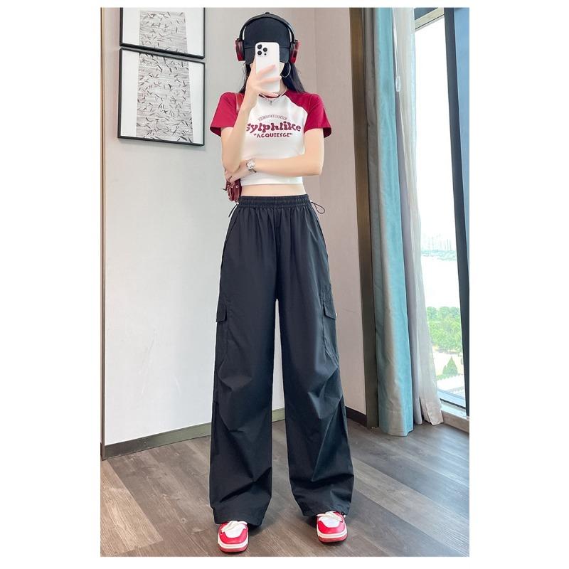 Women's Quick Drying Thin Sports Pants Summer High Waist Casual Convertible Cargo Pants for Outdoor Exercise Fitness