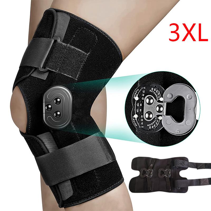 Scharnier-Kniebandage Verstellbare Größe Kniebandage mit seitlichen Stabilisatoren und Verriegelungsrädern