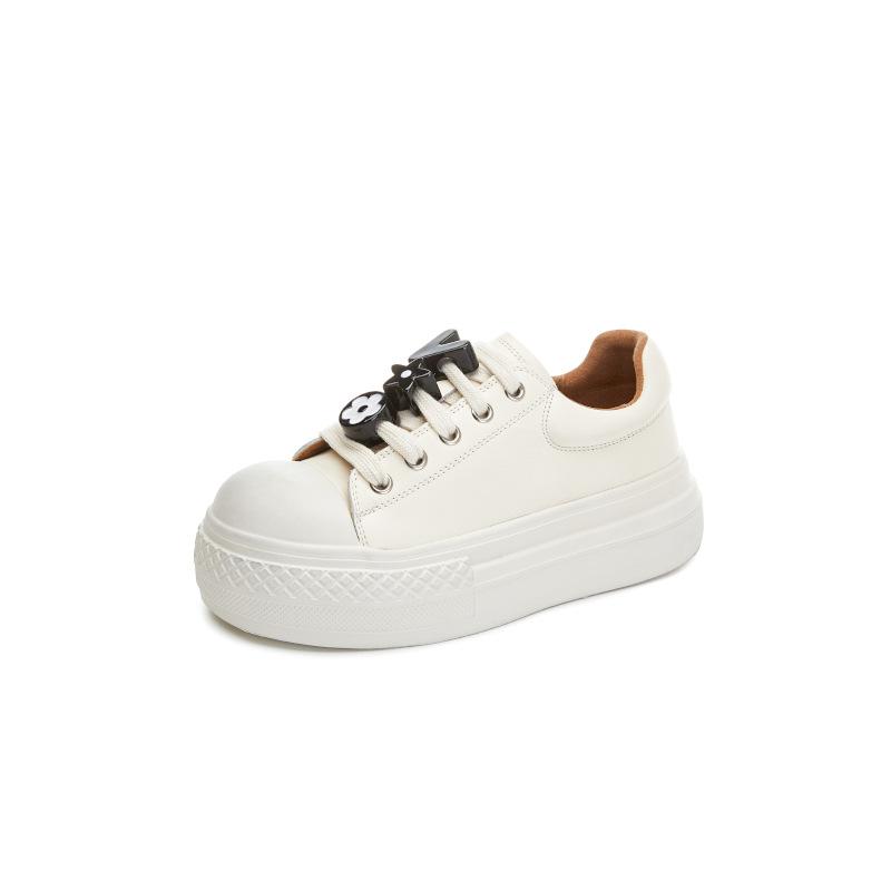 

Первый слой из коровьей кожи Ula Grass, стелька из свиной кожи, маленькие белые туфли, универсальные туфли с толстой подошвой и увеличенным голенищем 40 бежевый