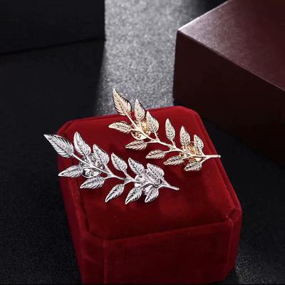 Gold & Silver Leaf Brooches: Men's & Women's Pins for Shirts or Sweaters