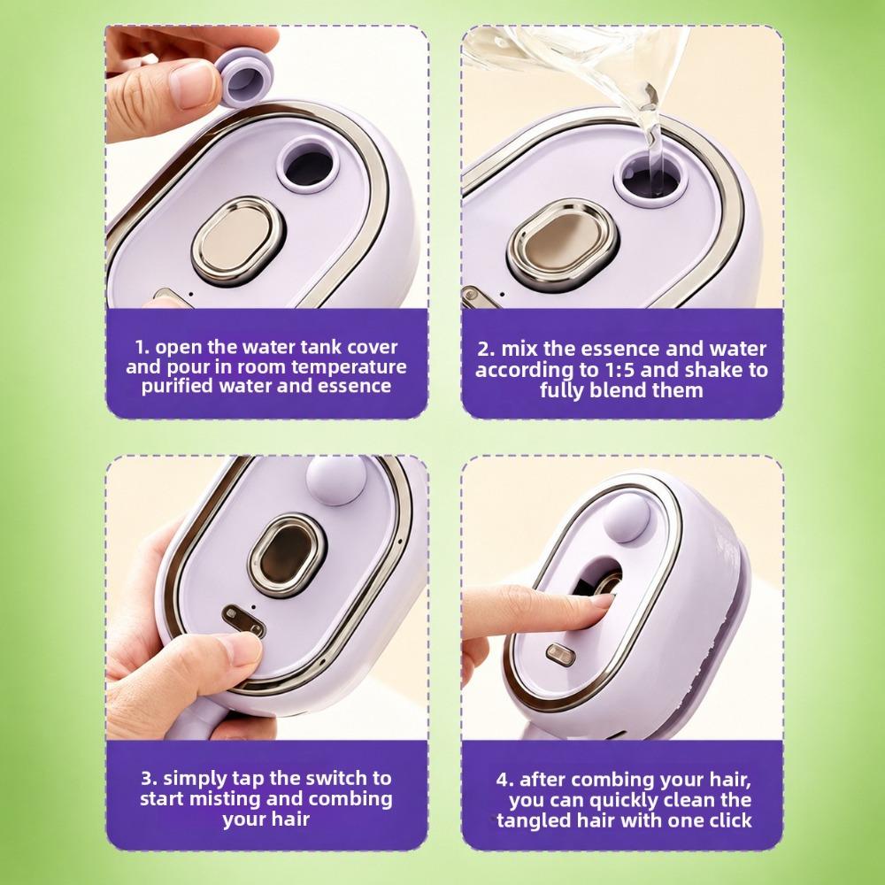 Electric Mist Massage Hair Brush, Essential Oil Atomization Air Cushion Comb For Smooth Voluminous Hair