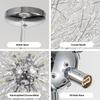 Modern Crystal Chandeliers Firework, Non-dimmable, 16-Light Chrome Dandelion Sputnik Ceiling Light Fixtures, for Bedroom Living Room