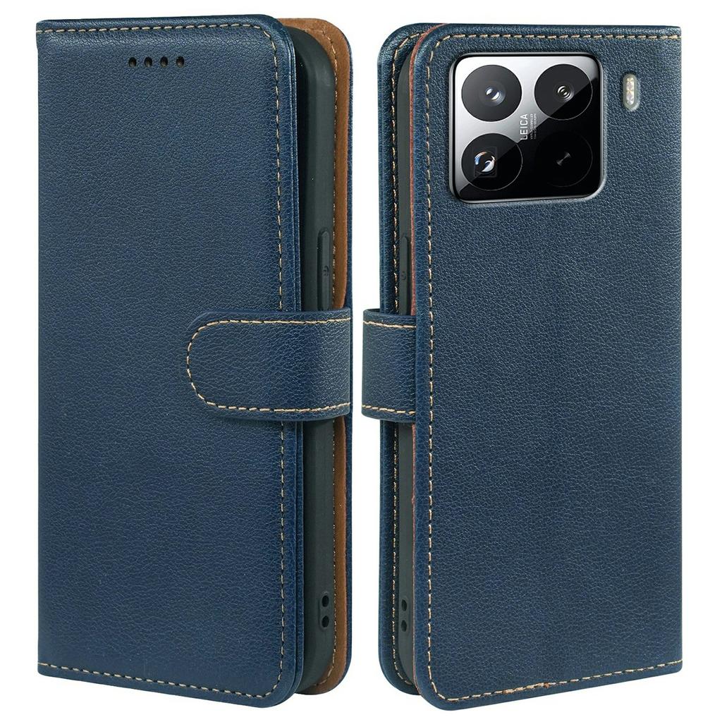 For Xiaomi 15 Pro Case RFID Blocking Wallet Litchi Texture Leather Phone Cover Magnetic Clasp
