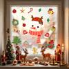 Removable Party Decals Christmas Window Clings, Cartoon Antlers Snowman Wall Stickers, Waterproof PVC Stickers Decorative for Home Glass Windows