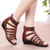 AIYUQI Women Sandals  Summer  Women Genuine Leather Sandals Rhinestones Roman Sandals Ladies Mother