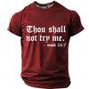 Men's Ironic Funny T-shirt Gothic Font Pattern T-shirt Short Sleeved Round Neck Casual Street T-shirt