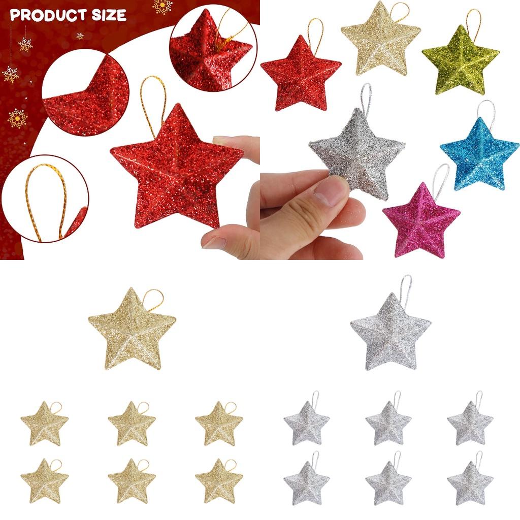 Eye-catching 3d Christmas Star Tree Ornaments Festive Decorations For Xmas Festivities