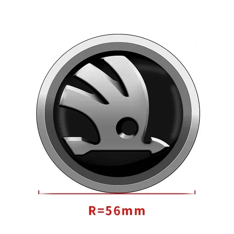 CGZ1 56mm Car Wheel Hub Center Cover Logo Sticker For Skoda Octavia MK2 MK3 2 3 A7 Fabia Karoq Kodiaq Superb Rapid Kamiq Scala Yeti