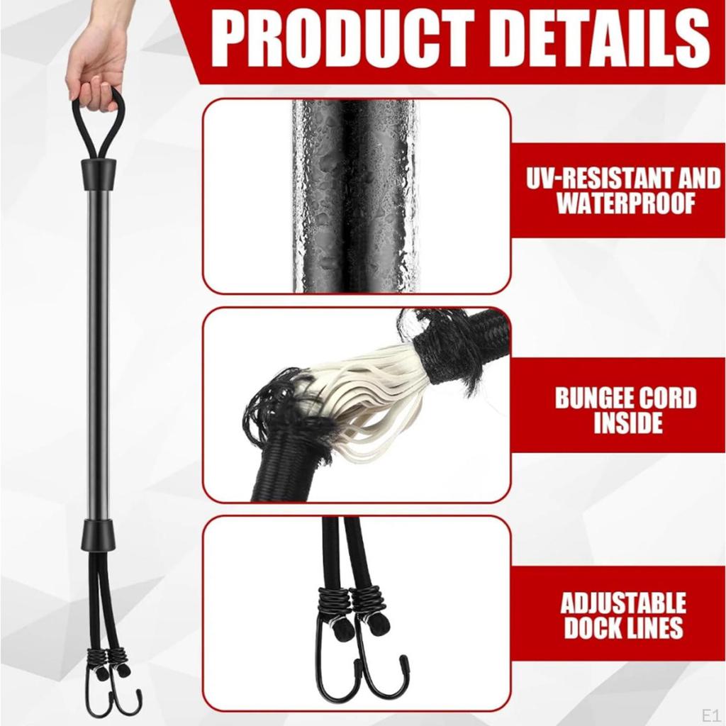 Dock Rod for Boat Rope Premium Shock Absorbing with Hook Mooring Docking Pole Pontoon