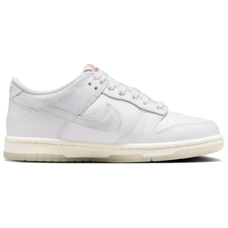 Nike Dunk Low SE Rainbow Lace Swoosh White GS Sneakers FN4861-100