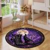 If The Shoes Fit Halloween Witch Hat Boots Moon Purple Pattern Holiday Luxury Round Mat Elegant Area Rug Home Decor