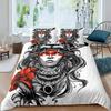 Soldier Duvet Cover Set Teens Boys Japanese-Style Warrior Bedding Set Comforter Cover Set Vintage Style Quilt Cover Full Size