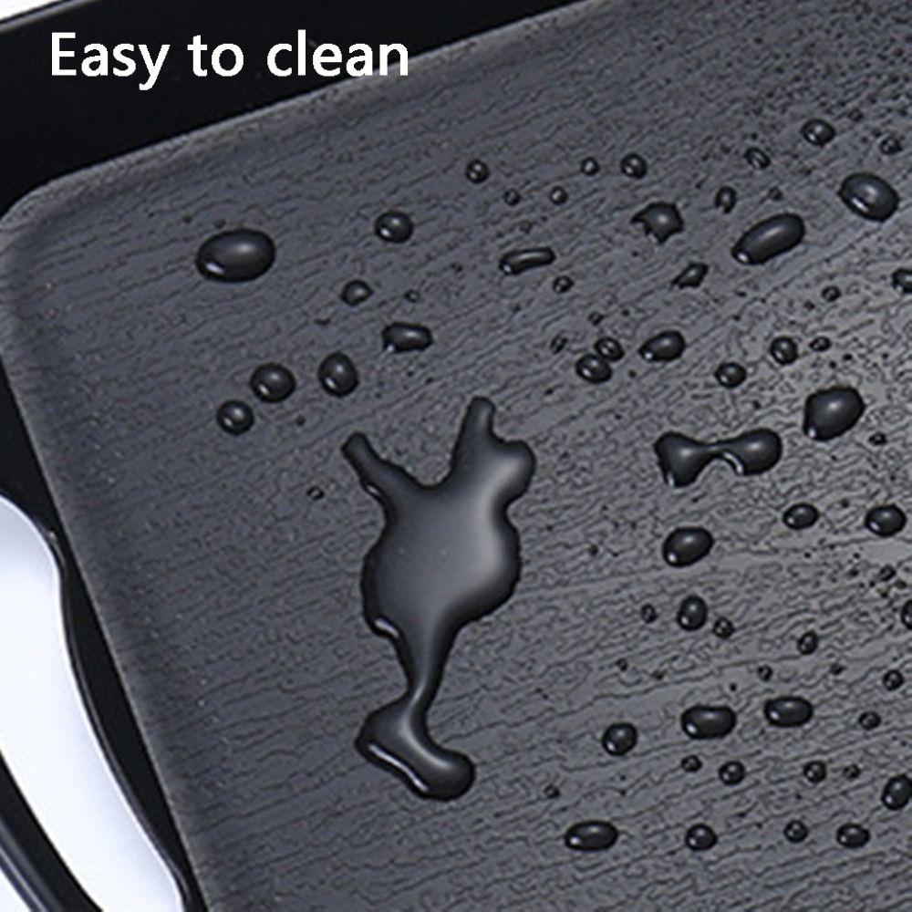 Plastic Food Serving Trays Wood Grain Fruit Plate Sturdy Kitchen Table Trays  Coffee