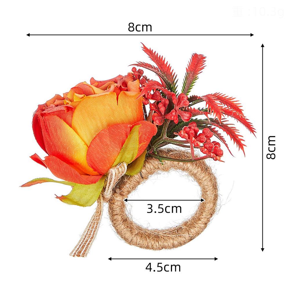Simulation Napkin Buckle Western-style Upscale Restaurant Mouth Cloth Ring Mori Creative New Simulation Rose Napkin Ring